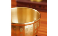 Hundred Blessings Copper Blessing Vessel Fortune Symbol Brass Treasure Basin Auspicious Feng Shui Treasure Bowl for Business Owners, Home Entrance