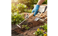 Stainless Steel 2-in-1 Garden Hoe and Cultivator Wood-Grain Handle Garden Hoe Rake Handheld Hand Cultivator Rake