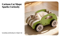 Car Shaped Cat Scratcher Multi-Function Cat Car Bed 2-in-1 Design Corrugated Cardboard Lounger