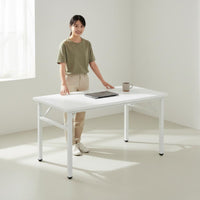 Multifunctional Folding Computer Desk Stable Structure Folding Desk Wide Tabletop Collapsible Computer Table Easy to Clean for Students