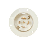 Flanged NEMA L22-30FI Plug Twist Lock Inlet with Flange Industrial Grade 30 Amp for Electricians, Contractors, Generators, Distribution Boxes, Stage Equipment