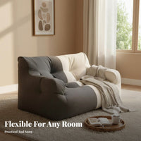 No Assembly Required Beanbag Sofa High-Density Filling Upholstered Foam Couch Removable and Washable Cover Lounge Seating Maintains Shape for Students, Young Adults, Bedroom, Dorm Room, Small Apartment, Reading Corner