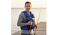 Multi-Pocket Design Adult Life Jacket Storage Pockets Fishing Life Vest Adjustable Straps Boating Safety Vest Long-Lasting Oxford Material for Adults, Rafting