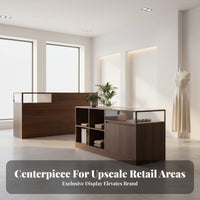 Multi-Functional Design Shop Island Display Table Ample Storage Boutique Cashier Counter Minimalist Design Glass Top Display Cabinet for Shopkeepers, Small Business Owners, Clothing Boutiques, Checkout Area, Retail Shop S, Gift Shops