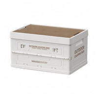 Foldable Storage Box Latch Closures Foldable Storage Box Rigid Construction Stackable Tote Crate for Camping, Picnic Organization