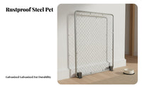 Large Chain-Mesh Kennel Easy Assembly Pet Supply sturdyDuty Pet Enclosure for Residents with Yards, Backyard, Outdoor, Garage