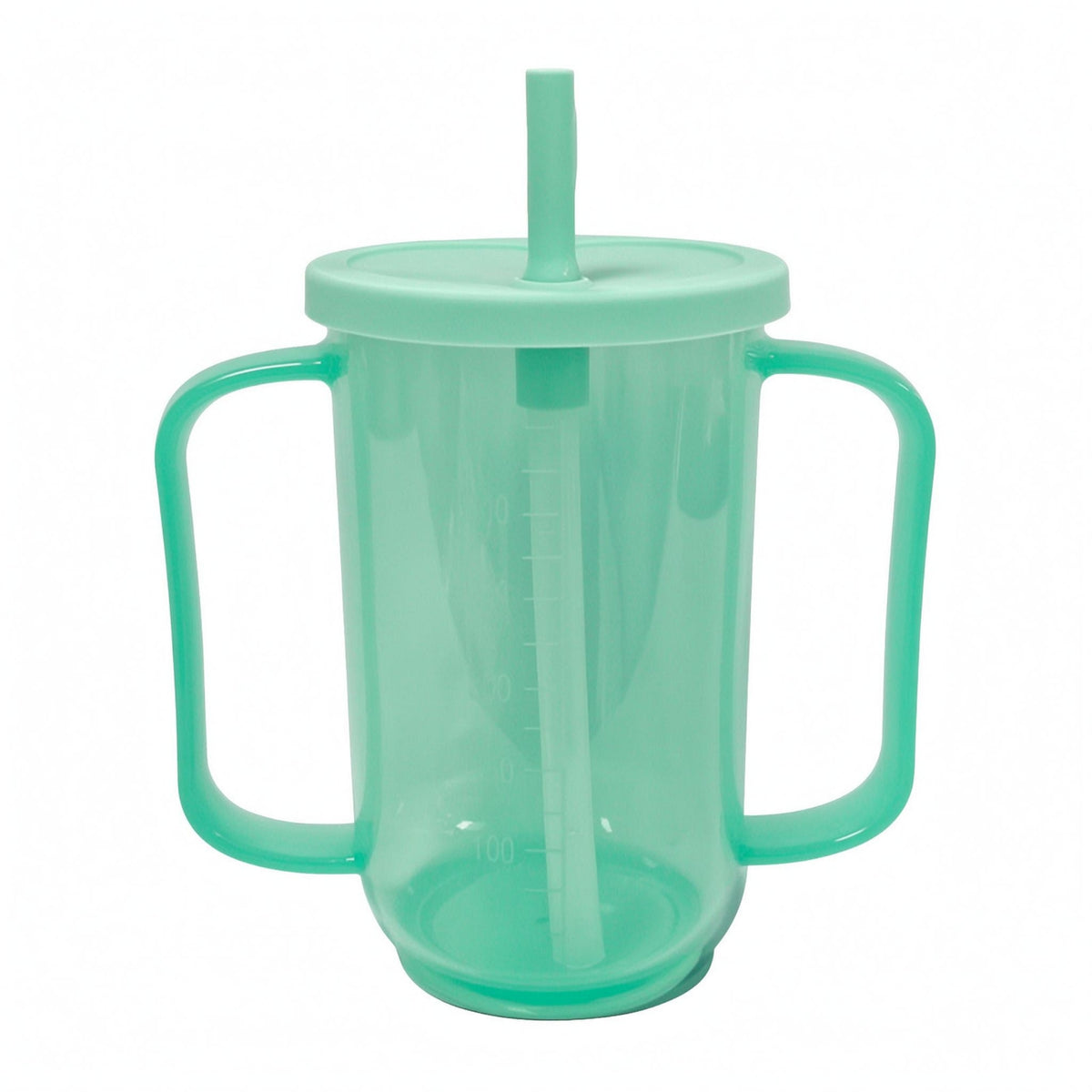 Handled Nursing Cup Translucent Straw Cup Covered Lid Infant Drinkware for Infants, Young Children