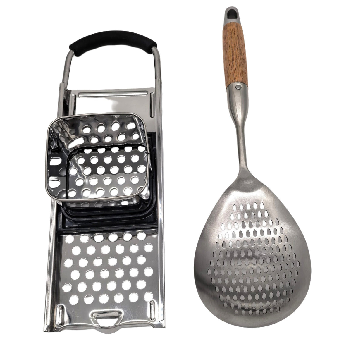 2 Pieces Spaetzle Maker Set Rust-Resistant Pastry Press and Colander Dishwasher Empanada Maker for Home Cooks