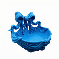 Ribbon-Style Sides Shell Jewelry Tray Layered Ridges Bow Jewelry Tray Smooth Curves Finger Holder Dish Open Round Interior