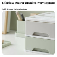 Space-Saving Stackable Drawer unit adaptable Desktop Organizer level-top Surface Storage Drawers for Makeup Users, Office Workers, Dormitory, Dorm Room, Vanity Table, Classroom