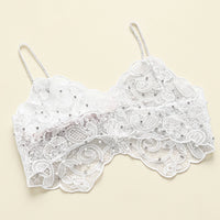 Camisole with Beaded Straps Fitted Lace Camisole Sleeveless for Date Nights