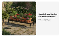 360° Rotating Casters Rolling Plant Cart Ventilated Storage Rolling Plant Bench Multi-Purpose Flower Rack Heavy-Duty for Gardeners, Homeowners, People with Limited Mobility, Balcony, Living Room, Outdoor, Indoors