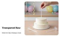 100 Pieces Thickened Transparent Topper Insert Spike Securely Holds Decorations Transparent Cake Spike Secure Hold Figurine Base Easy to Use for Bakers, Bakeries, Bakery, Celebrations