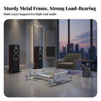High-Fidelity Equipment Rack Anti-Resonance Amplifier Stand Heavy Duty Audio Equipment Rack for Audiophiles, Home Theater Enthusiasts, Listening Room