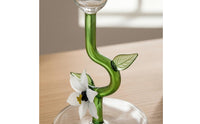 High-Temperature Fired Green Stem Candlestick Transparent Floral Glass Candlestick Decorative Glass Taper Candle Holder Smooth