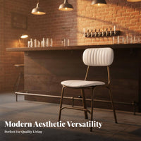 Industrial Design Upholstered High-Back Bar Stool Sturdy Metal Frame Counter Chair Retro Design Seating Furniture Soft Padded Seat for Restaurant Owners, Homeowners, Adults, Cafe, Kitchen, Dining Room