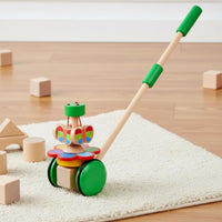 Encourages Walking Push and Pull Learning Toy Polished Edges Baby Learning Baby Walking Aid Colorful Design Toddler Push Cart with Stick Educational-Inspired for Toddlers