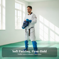 5 Pieces Shock-Absorbing Resistance Karate Protection Kit Thickened Padding Head, Hand, and Foot Guard Bundle Adjustable Fit Sparring Gear Set Long-Lasting Construction for Competitions, Gym
