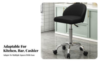 Padded Seat Adjustable Rolling Stool Ergonomic Back Support Swivel Stool with Backrest Locking Casters Seating Furniture Heavy Duty for Commercial Personnel, Professionals, Kitchen, Not Includedice, Reception Area, Workshop