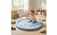 Underwater World Water Play Mat Raised Edge Inflatable Water Mat Round Children's Toy PVC for Babies
