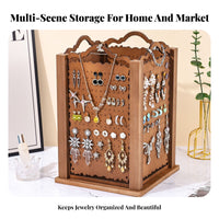 Four-Sided Jewelry Display Rotating Jewelry Display Stand Square Base Store Fixture Sturdy Construction