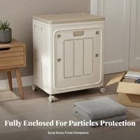 Foldable Wheeled Container Large Capacity Organizing Box Front Opening Door