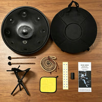 Professional Grade 10 Note Steel Handpan Handmade 22 Inch Handpan Complete Set for Musicians, Beginners, Music Healing, Mindfulness Practice