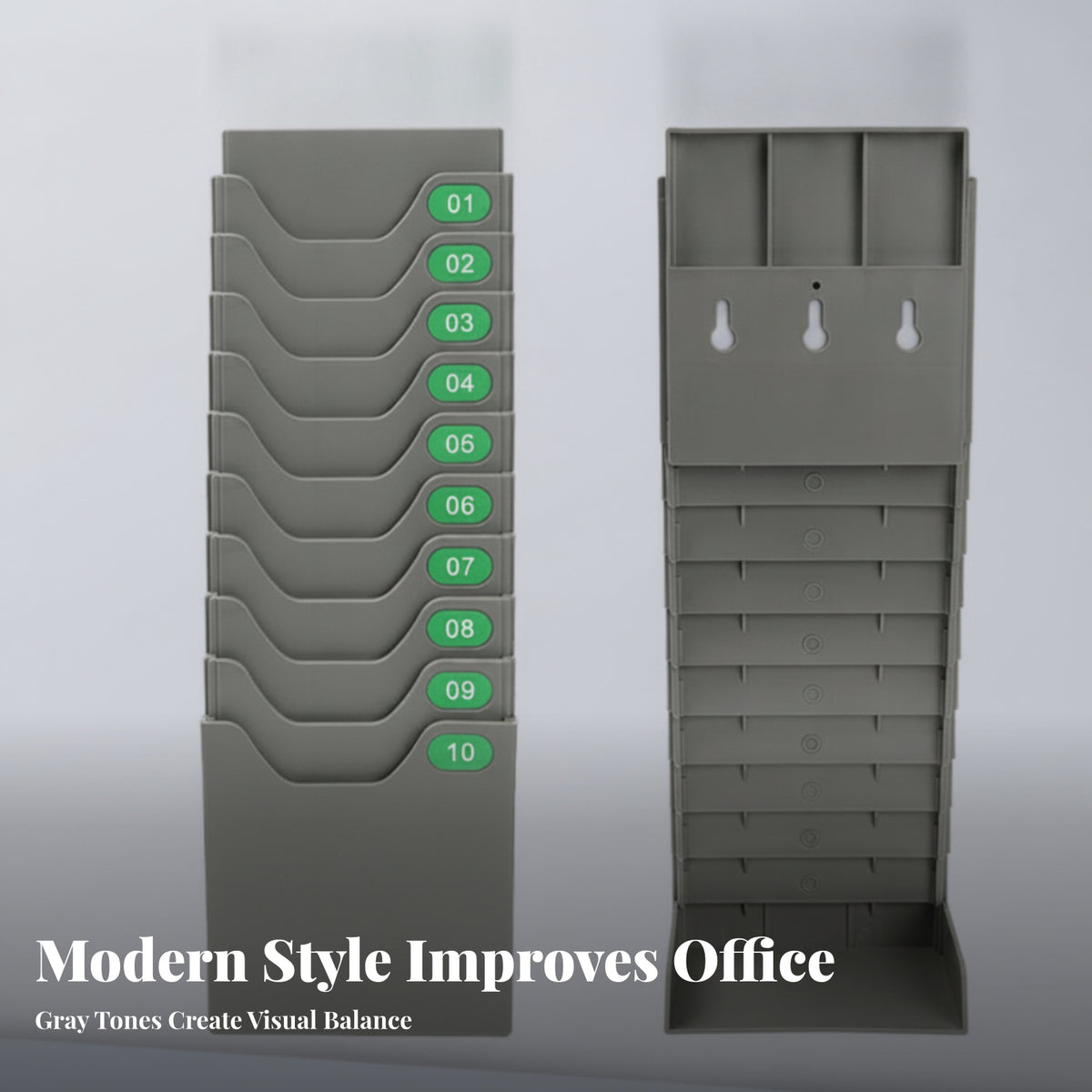 Vertical Numbered Card Holder Rack Freestanding Desktop Card Organizer Keyhole Slots