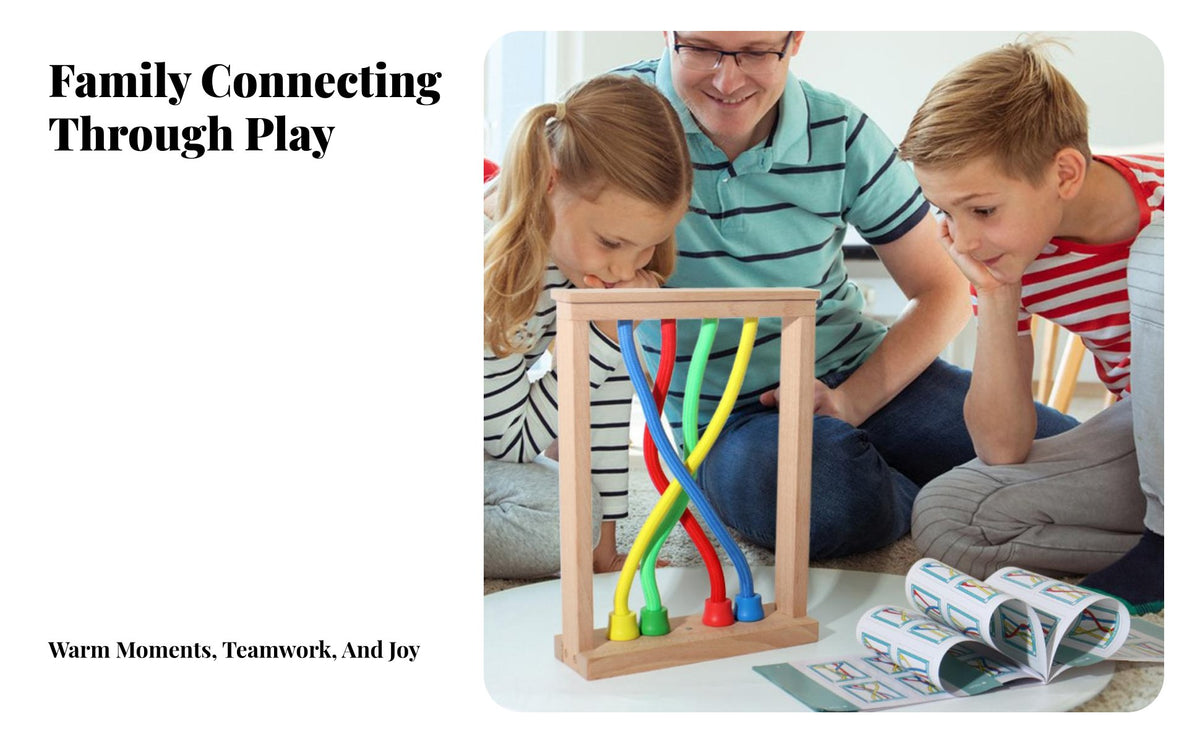 Rope Untangling Game Develops Thinking Wooden String Puzzle Made of Wood Wooden String Teaser for Young Children, Playroom, Classroom