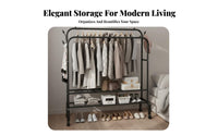 Multi-Functional Rolling Clothes Rack Heavy Duty Rolling Garment Rack Easy Assembly Freestanding Clothes Organizer Space Saving for Homeowners, Renters, Students, Bedroom, Entryway, Closet, Laundry Room