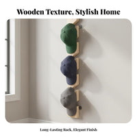 Baseball Cap Display Rack Space Saving Wall Mounted Hat Rack Easy Installation Wooden Baseball Cap Holder for Homeowners, Closet, Bedroom, Living Room