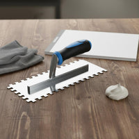 Serrated Plastering Trowel Rustproof Notched Trowel Tile Adhesive Applicator Ergonomic Handle Tiling Tool for DIYers
