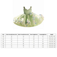 Green Flower Girl Dress with Train Large Back Bow for Wedding, Performance