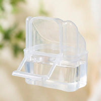 Parrot Feeder Food Trough with Spill Avoidance Design, PP Material External Mount Bird Feeder Food Cup for Cockatiel Finch and Lovebirds Cage