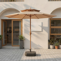 Patio Umbrella with Base UPF 50+ Outdoor Umbrella with Base 16-Rib for Homeowners, Cafe Owners, Garden, Balcony, Backyard