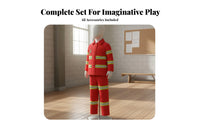 Realistic Design Kids Firefighter Costume Set Reflective Stripes Kids Firefighter Uniform Sturdy Materials for Boys, School Events, Parties