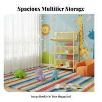 Floor-Standing Mobile shelf unit and Toy Cabinet 2-in-1 Design children's Furniture Movable with casters kids' Room Organizer Large Capacity for Toddlers, Families, Parents, Playroom, Nursery, Bedroom, Kindergarten