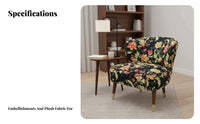 Floral Print Armchair Vintage Design Upholstered High-Sided Armchair Designer Inspired High Support for Adults