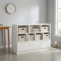 Bookshelf with Storage Cabinet Space-Saving Floor Bookcase with Dividers Compact Storage Cabinet with Compartments for Study, Living Room, Bedroom