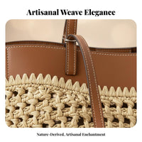 Large Capacity Woven drum Tote seasonal design Shoulder Bag Minimalist women's reachory Lightweight for voyageers, and aesthetic aficionados, Gift Givers, holiday, voyage, Shopping, everyday Use