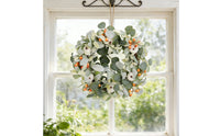 Artificial Pumpkin Wreath Nordic Style Holiday Greenery Door Wreath Easy to Hang Home Decor for Christmas