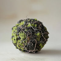 3 Pieces Artificial Volcanic Geological Spheres Looking Fake Nature-Textured Decorative Sphere Balls with Branches Realistic Artificial Moss Ball