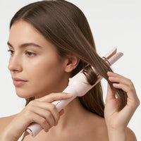 Interchangeable Curling Iron with Straightening Comb Ceramic-Coated 2-in-1 Hair Straightener and Curler Anti-Scald Straightening Hot Comb Fast Heating for Women, Beginners, Home, Travel