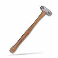 Stainless Steel Depression Hammer with Wooden Handle Tapered Depression Repair Hammer Long-Handled Auto Body Repair Tool Hand-Held for Mechanics, DIYers, Garage