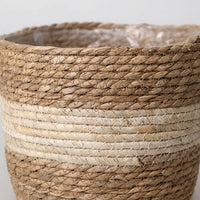 Home Decoration Wicker Plant Pots for Indoor Display, Horizontal Stripe Flower Pots and Storage Basket, Boho Decor Plant Basket, Rustic Decor