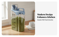 Moisture-Proof Rice Storage Container Food-Safe Airtight Grain Dispenser Space Saving for Pantry