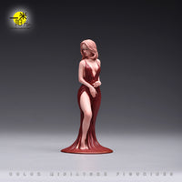 Yimi Yangguang 1/18/24 Hand-Painted Resin Figure of Woman in Long Dress for Miniature Scene