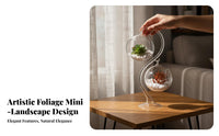 Flat Bottom Micro Landscape Bottle Creative Decor Hanging Glass Terrarium Elegant Design for Home Decorators, Desktop, Living Room, Weddings