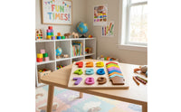 Color Recognition Wooden Number Board Board Early Learning Wooden Number Board Colorful Shape Stacking Toy Educational for Children, Toddlers, Preschoolers
