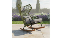 Rope Woven Rocking Chair Waterproof Aluminum Alloy Rocking Chair Single Sofa Armchair Sunproof Outdoor Furniture Nordic Design